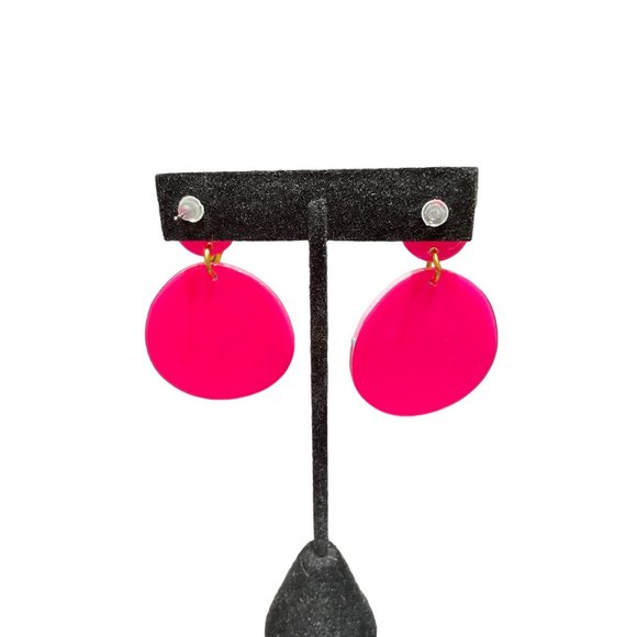 NWT / Pink Smiley Face Drop Earrings - Picture 2 of 4